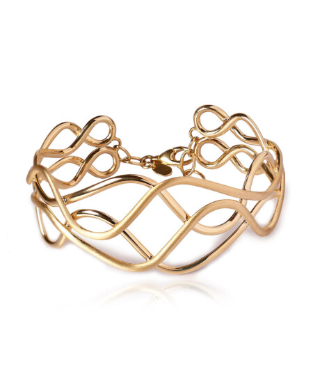 צמיד אינפיניטי קשיח זהב צהוב |  Infinity Bracelet