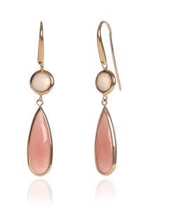 עגילי גולד דרופ קורל