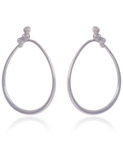 עגיל קדימה אחורה זהב לבן