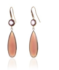 עגילי גולד דרופ אמטיסט