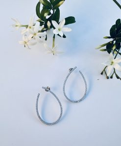 עגילי טיפה משובצים