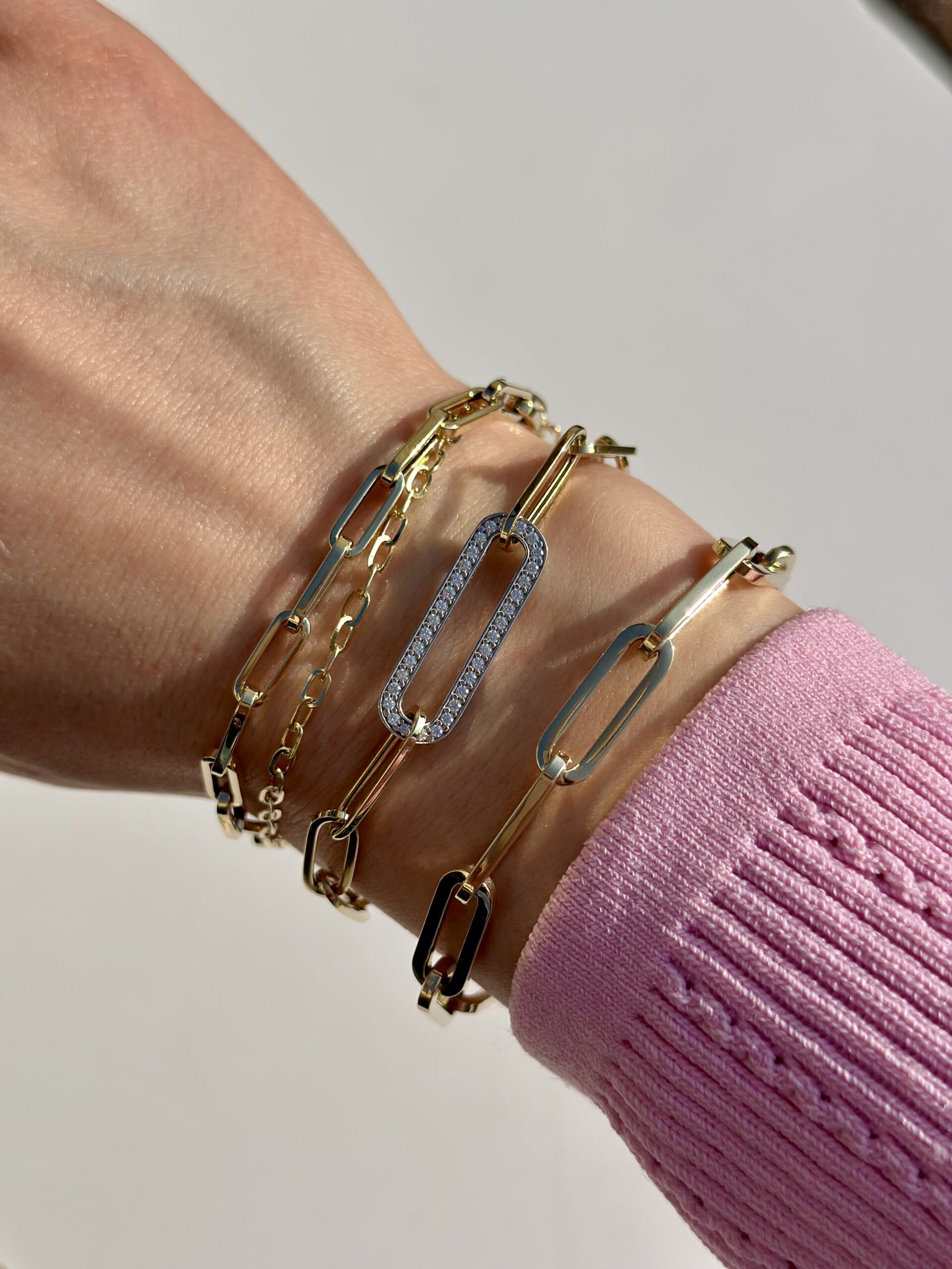 צמידי חוליות זהב צהוב