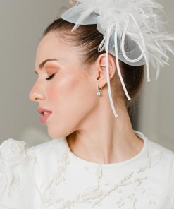 עגיל זהב לבן קלאס