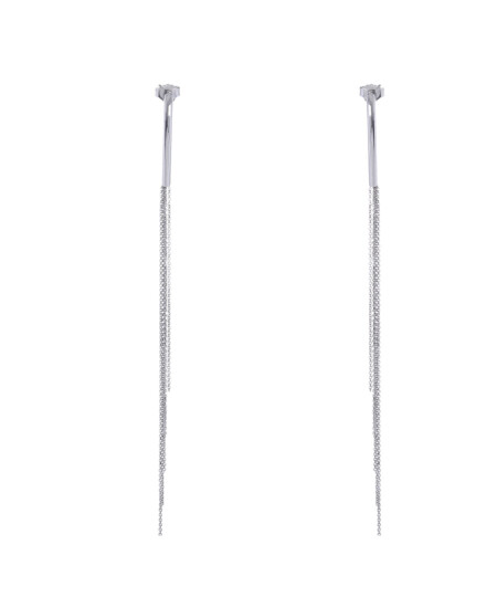 עגילים מבריקות עם שרשראות יורדות