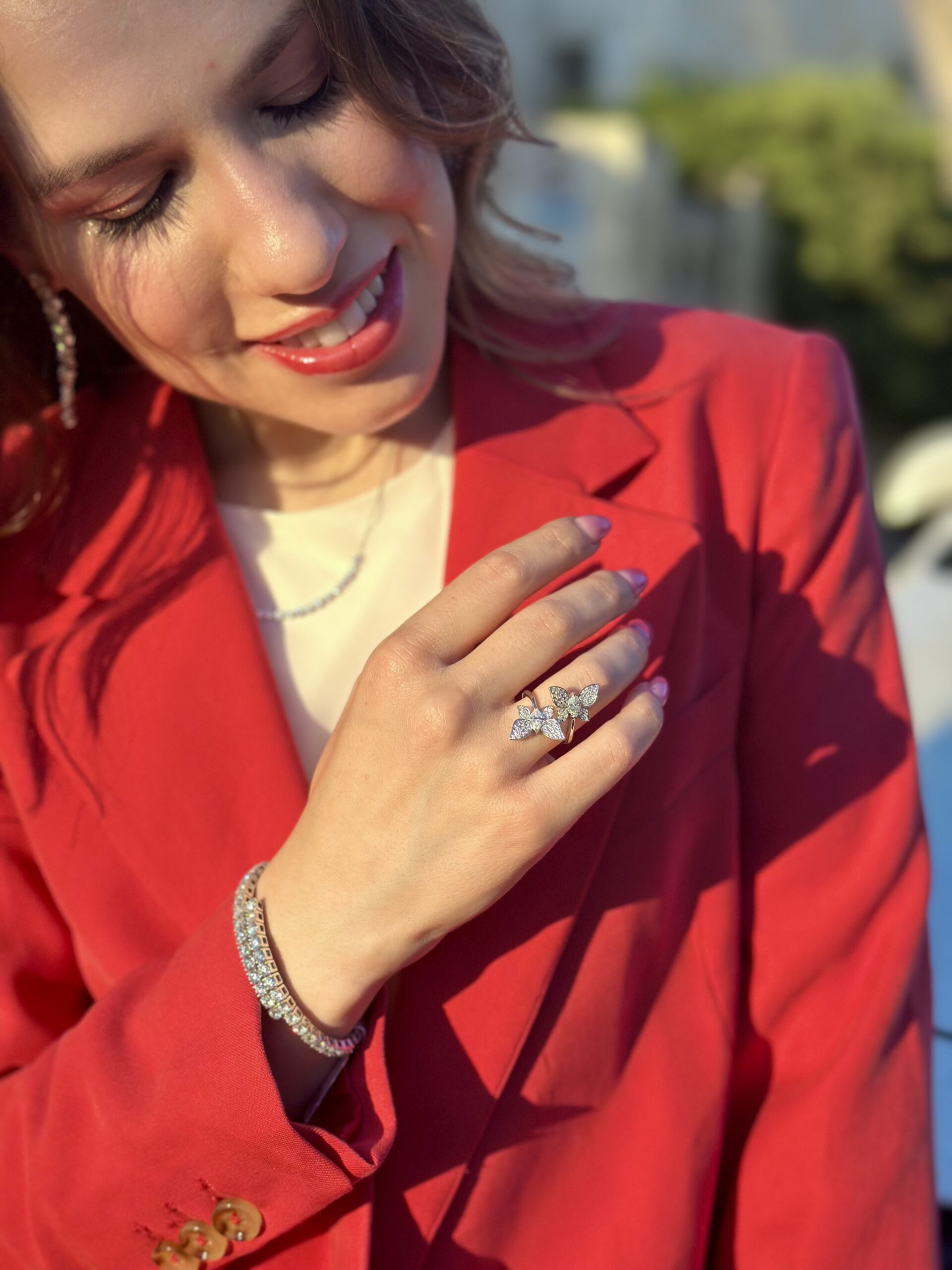 טבעת פרפרי קריסטל🦋 – תמונה 3