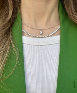 שרשרת לב זוהר💖,שרשרת טניס זוהרת💎