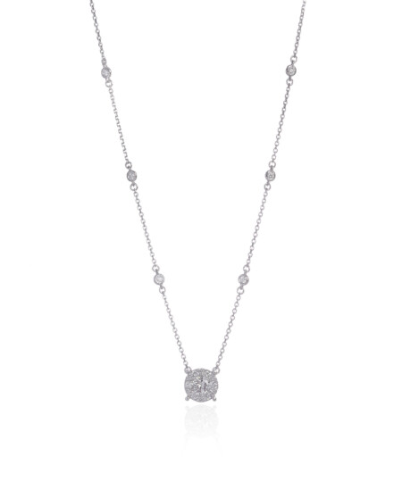 תליון מרובע משובץ יהלומים בפסיפס