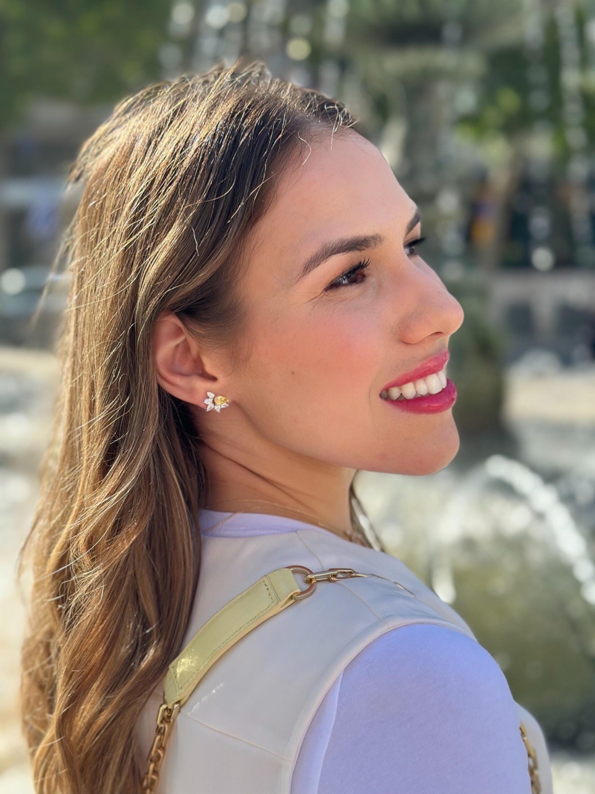 SUNFLOWER Drop Earrings | עגילי פרח צמודות סאנפלאוור – תמונה 2