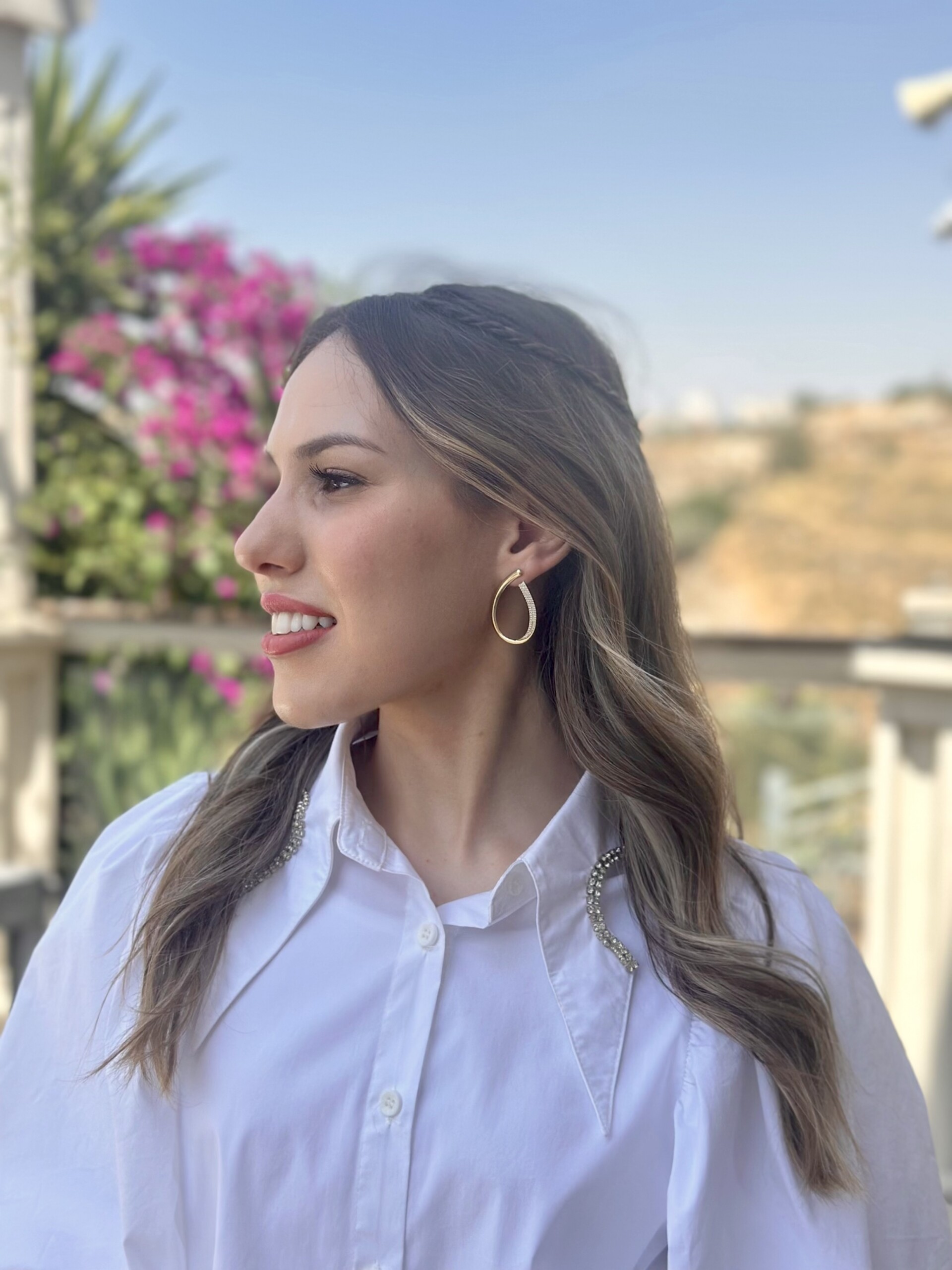 DUO DROP EARRINGS // עגילי טיפה חצי חצי